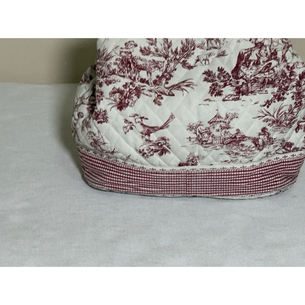 Americana By sharif Quilted Toile Print Handbag Cottagecore French‎ Country